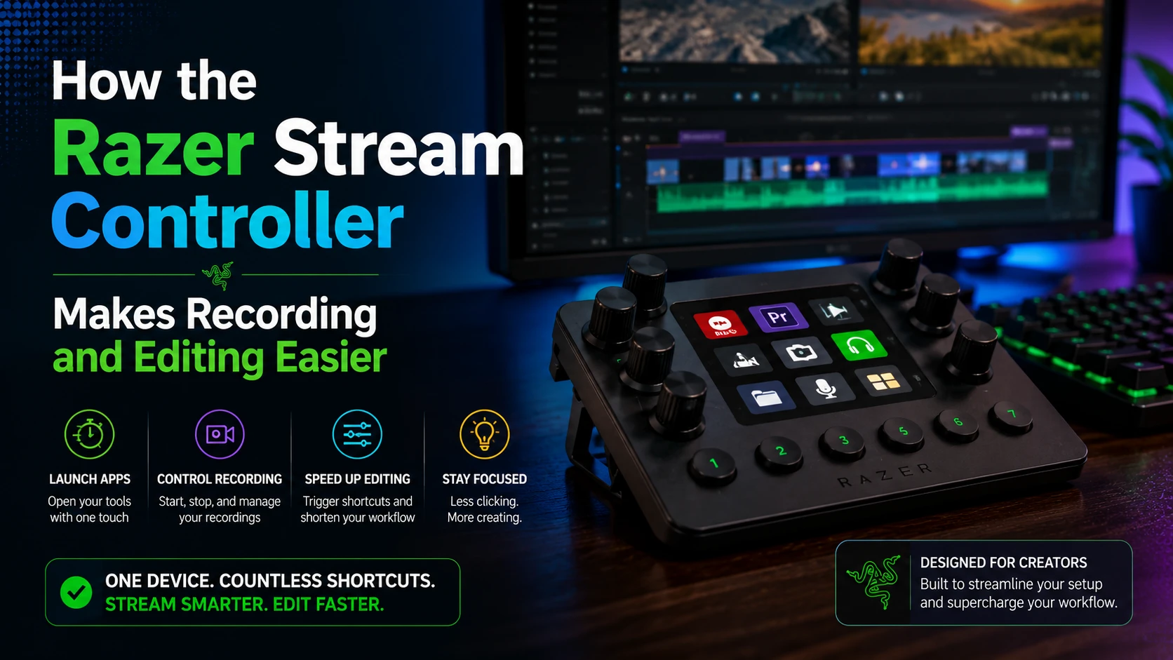 Razer Stream Controller YouTube workflow