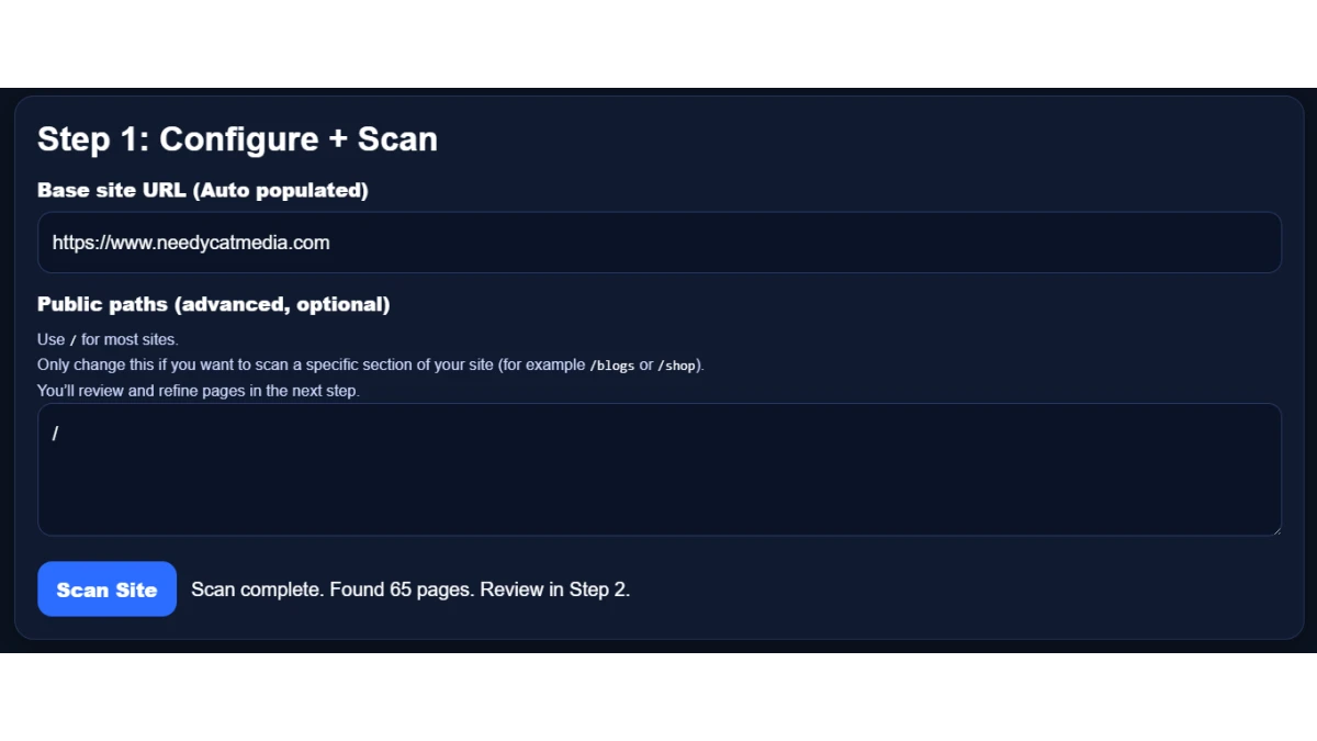 Example of a clean site structure and sitemap workflow