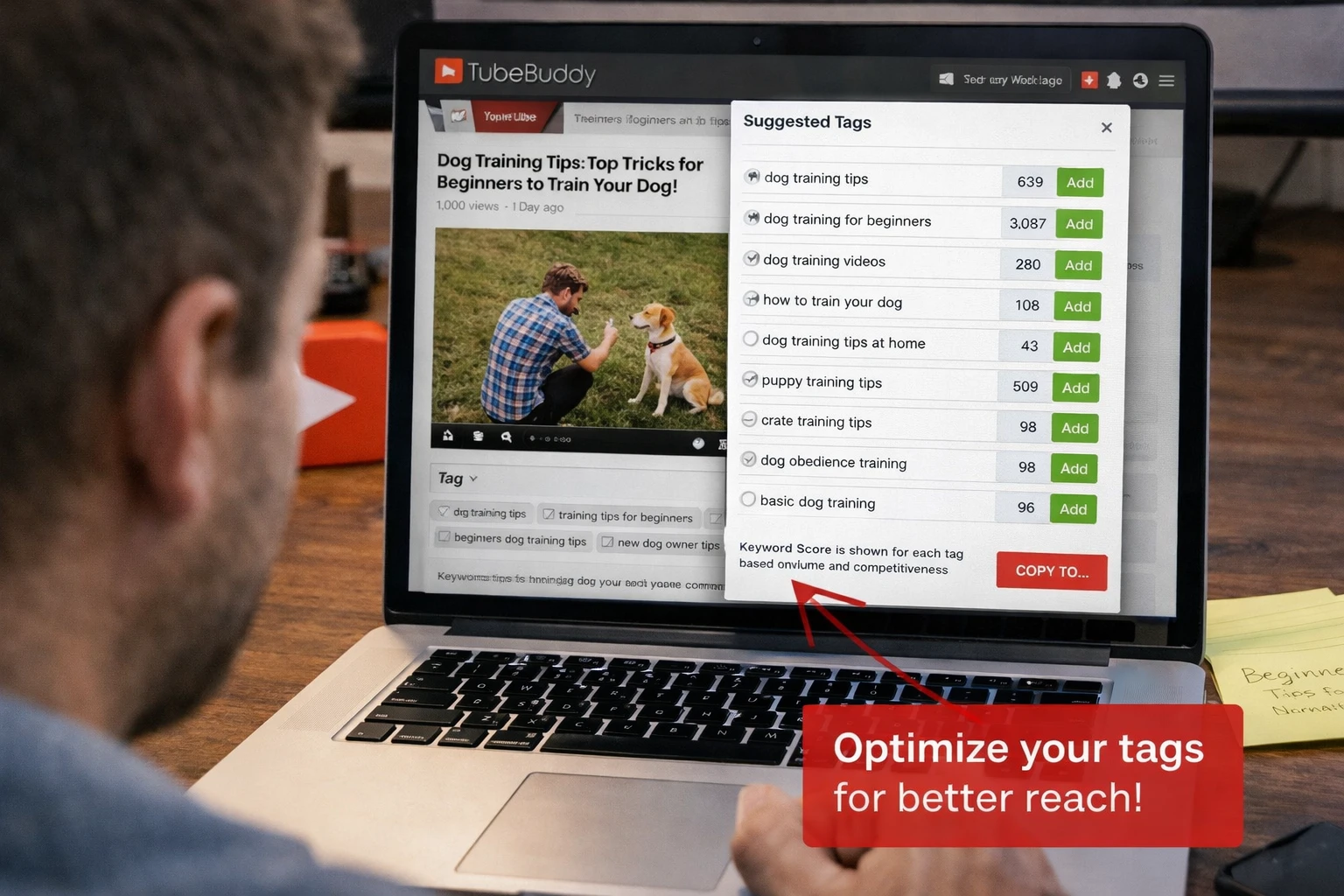 Example YouTube keyword research workflow for creators using optimization tools