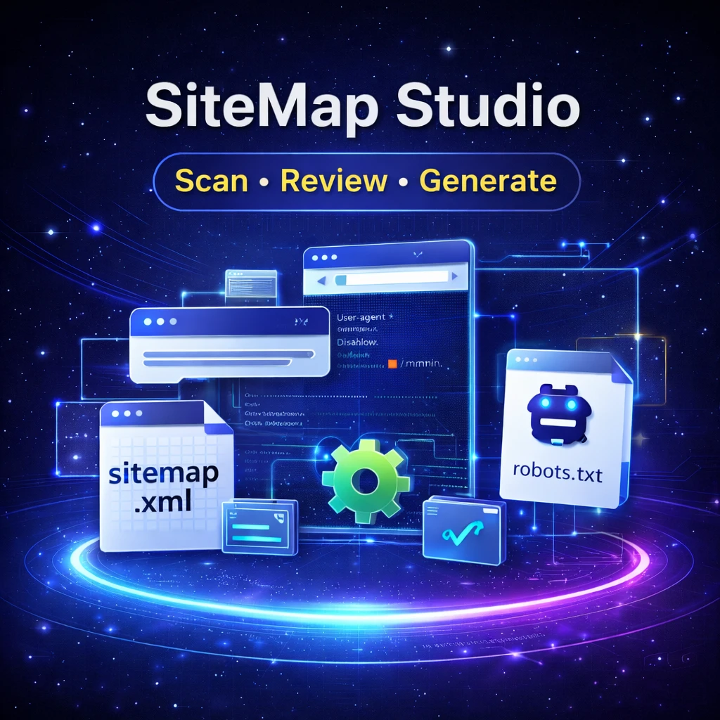 SiteMap Studio for sitemap review robots generation and publishing cleanup