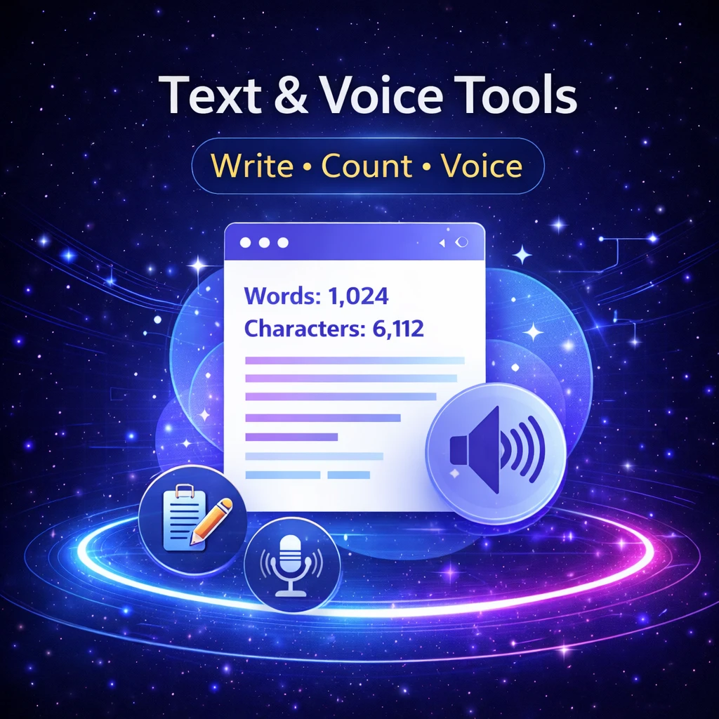 Text and Voice Tools for writing cleanup and simple audio creation