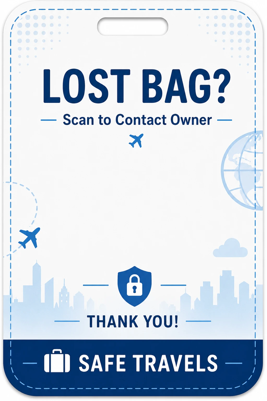 Clean Travel printable QR tag design preview