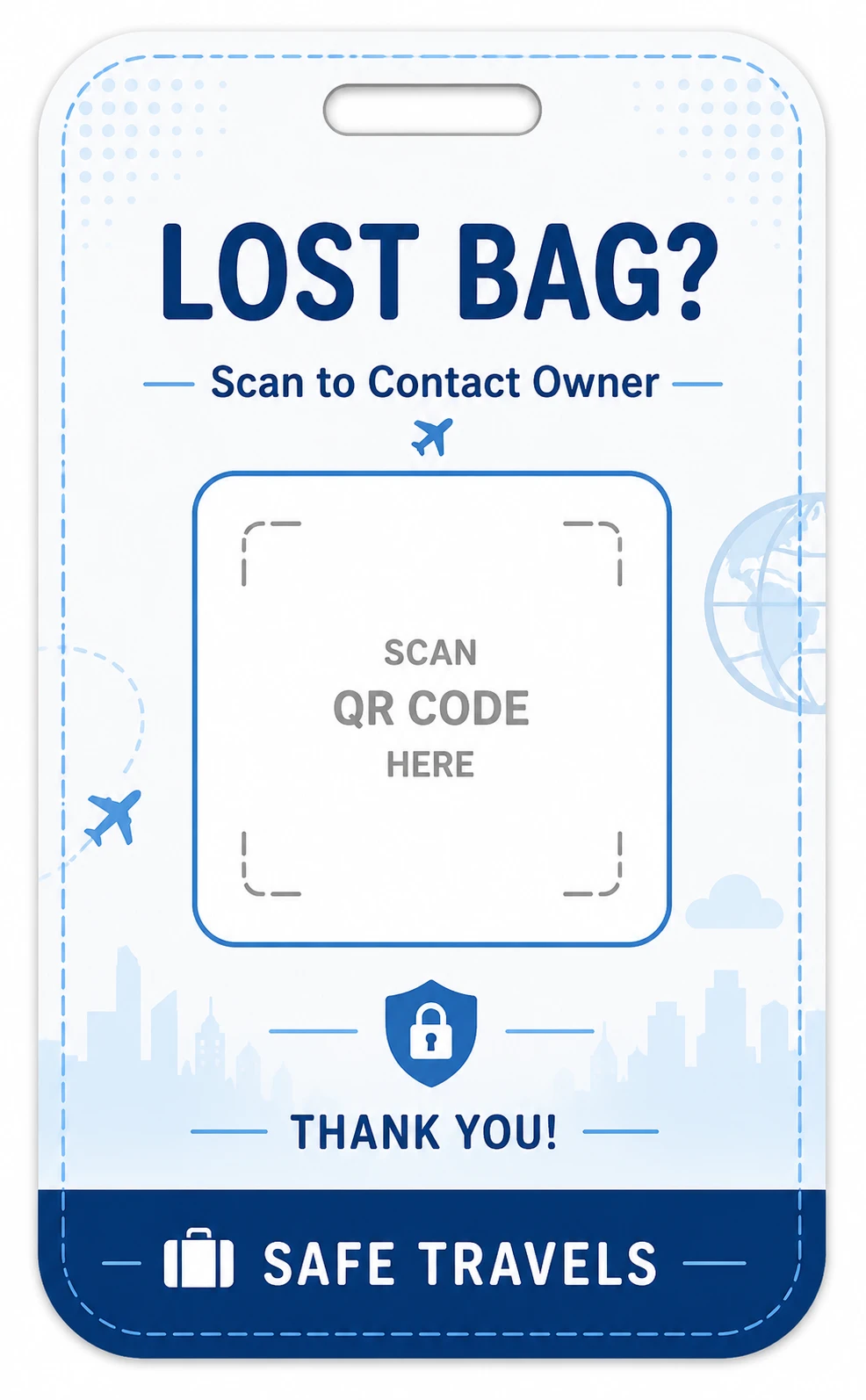 Clean Travel luggage tag template preview