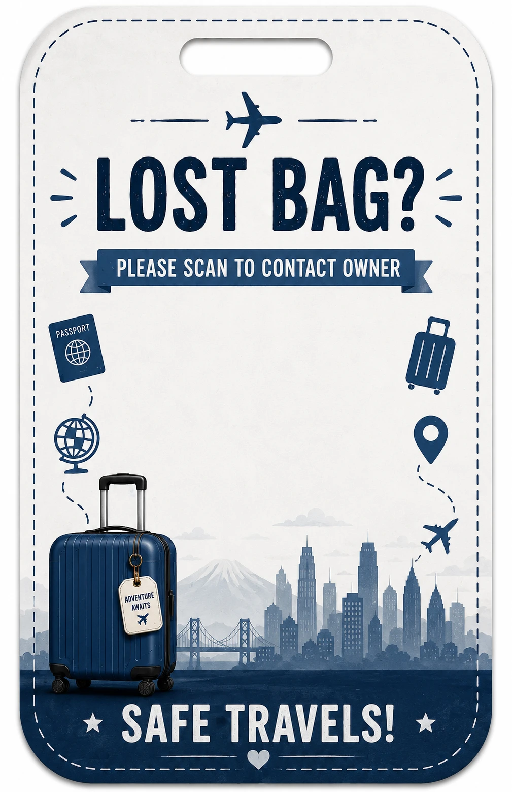 Business Trip printable QR tag design preview