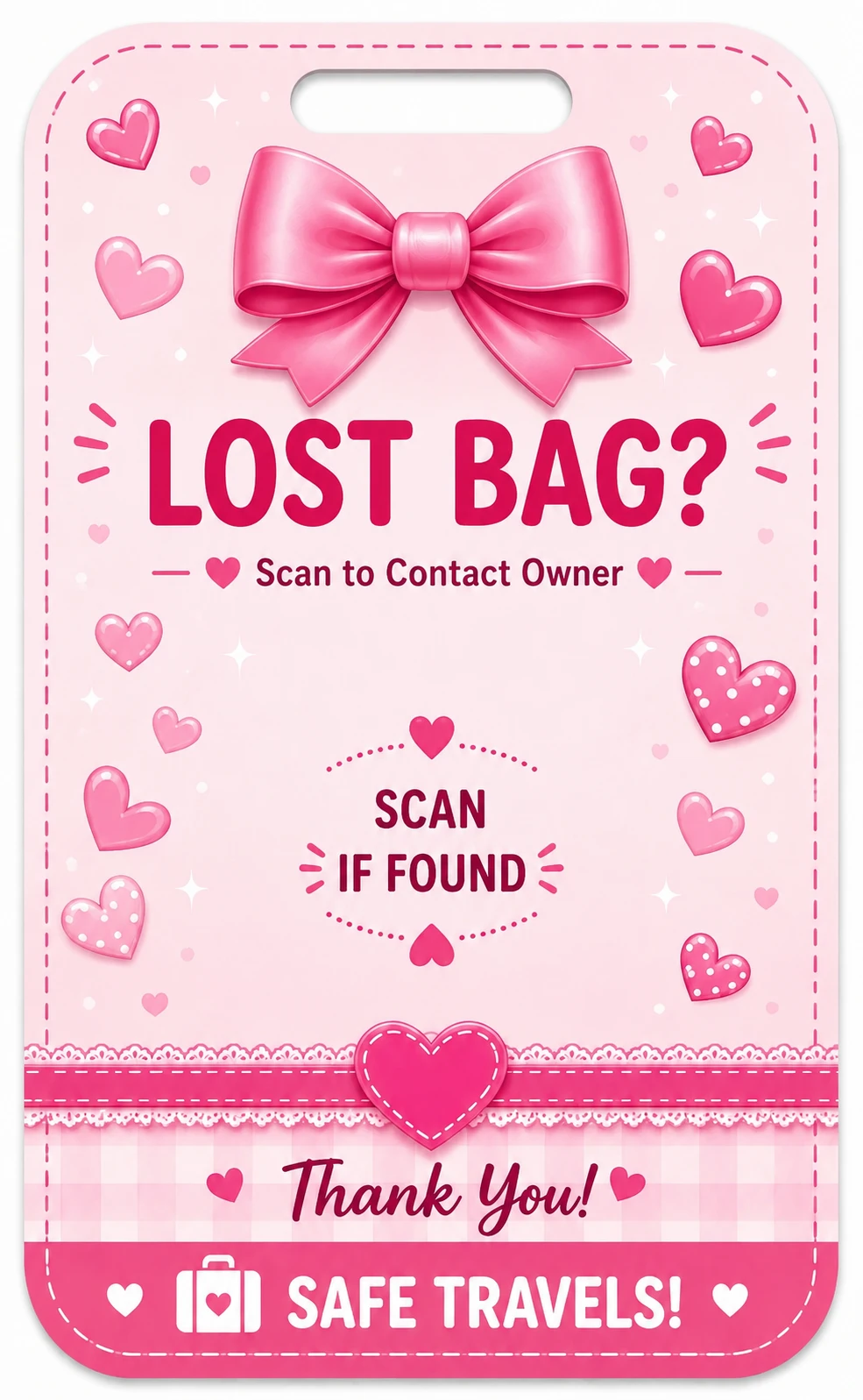 Pretty in Pink printable QR tag design preview