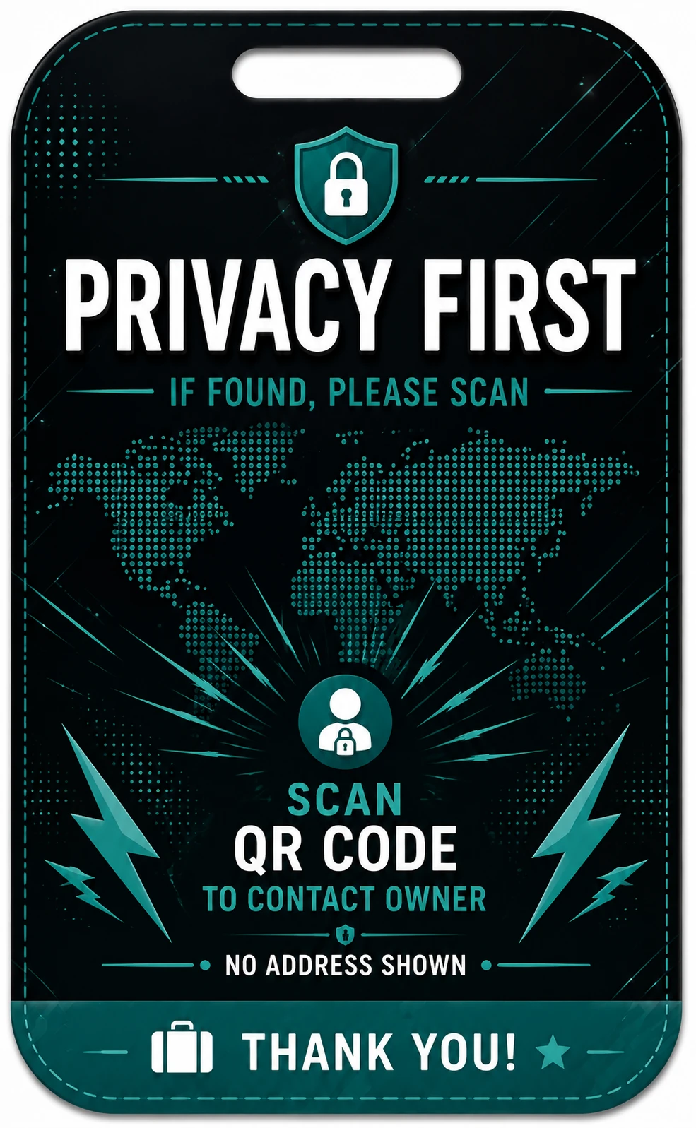 Privacy First printable QR tag design preview