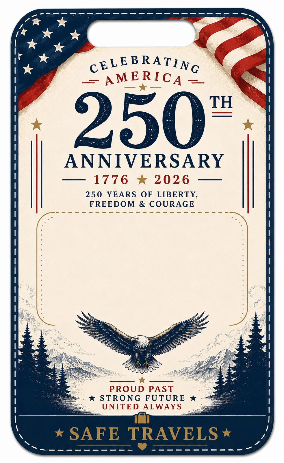 America 250 printable QR tag design preview