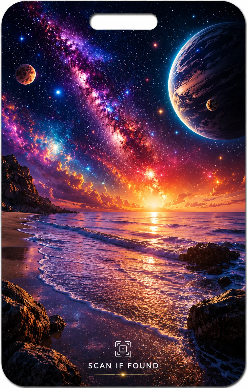 Cosmic Shore printable QR tag design preview