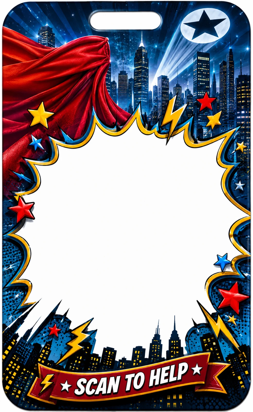 Hero Power printable QR tag design preview
