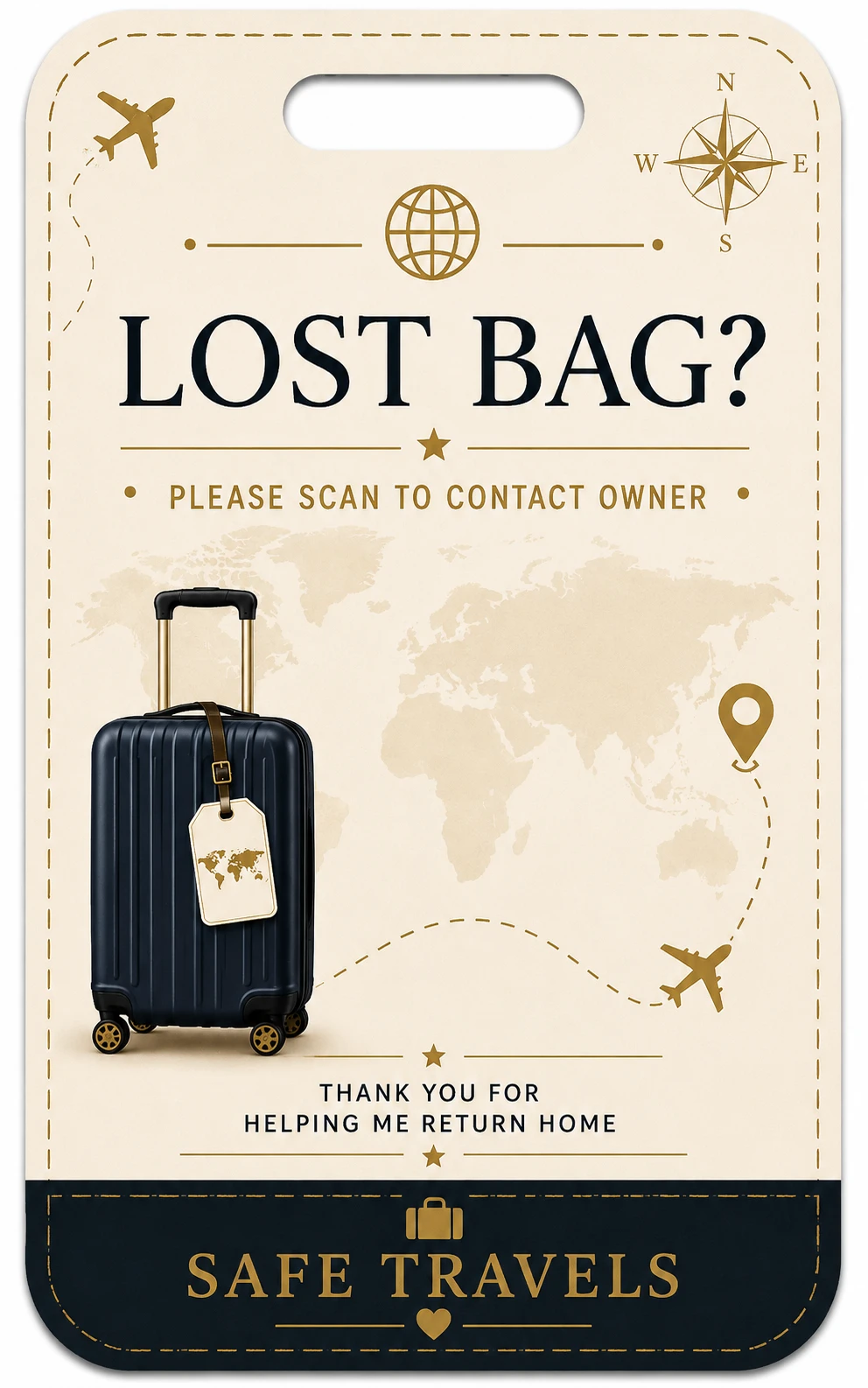 Lost Bag Classic printable QR tag design preview