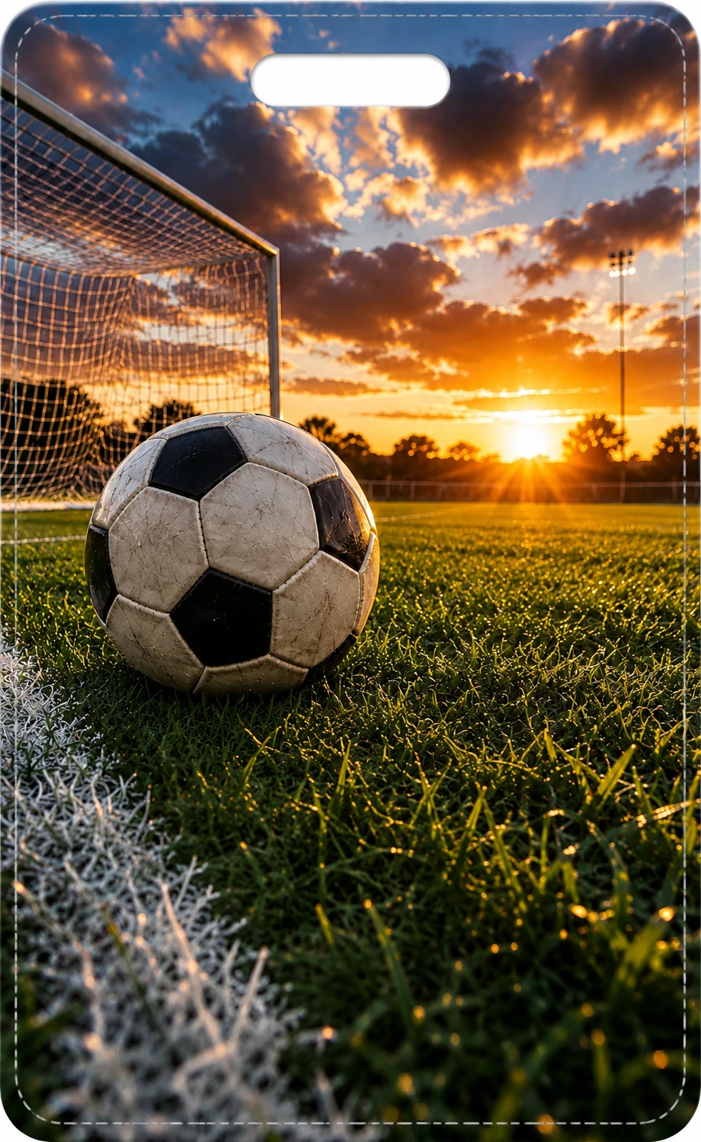 Soccer Sunset printable QR tag design preview