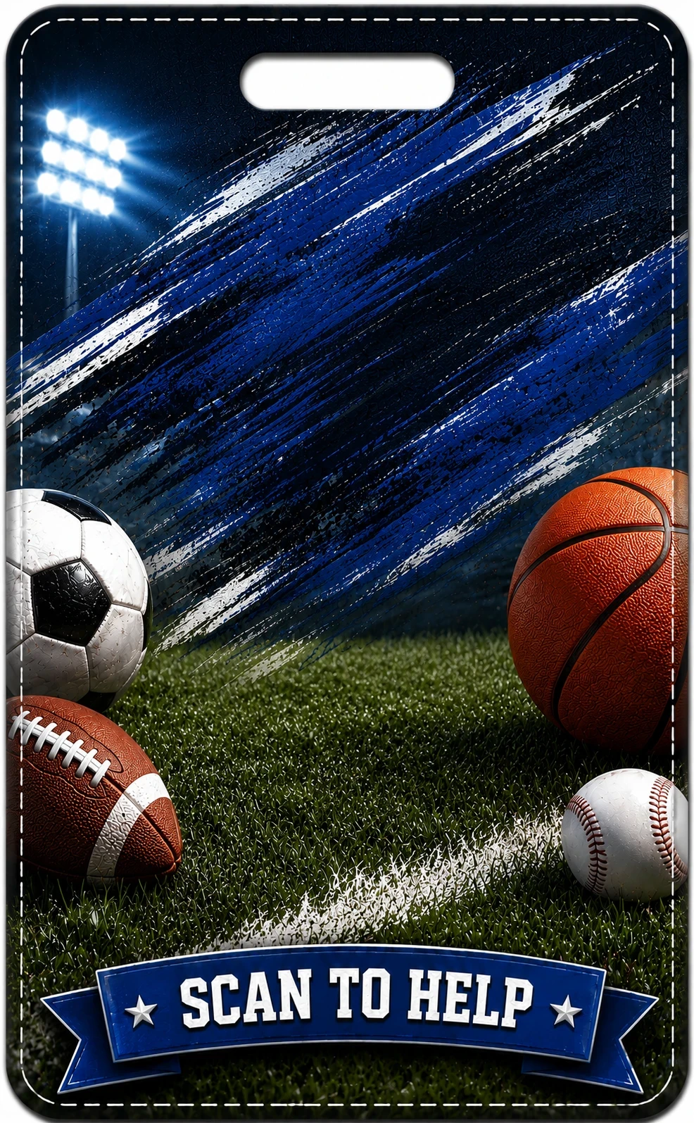 Sports Champ printable QR tag design preview