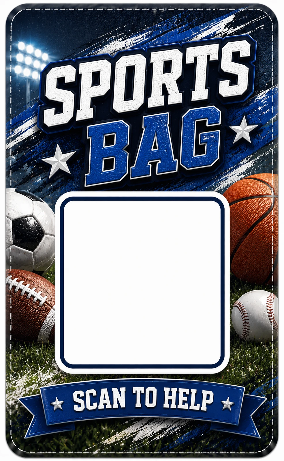 Sports small QR tag template preview