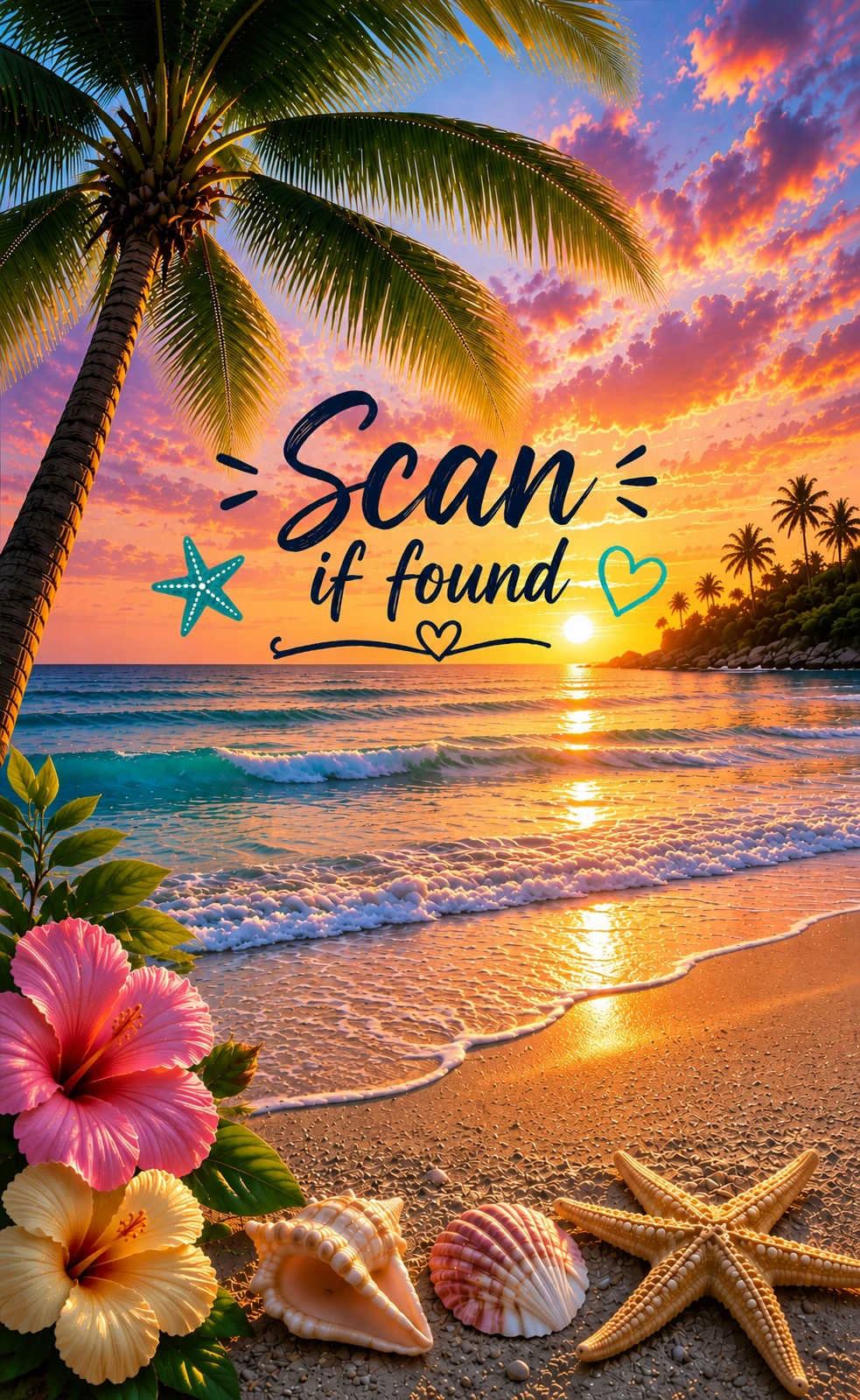 Tropical Scan printable QR tag design preview